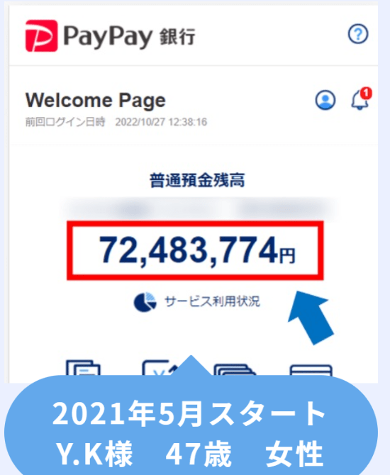 銀行口座の残高