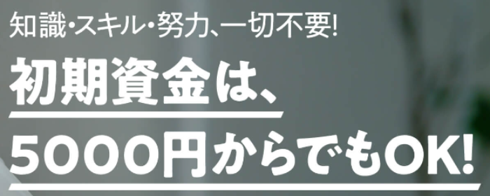 初期投資金は5000円からでもOK